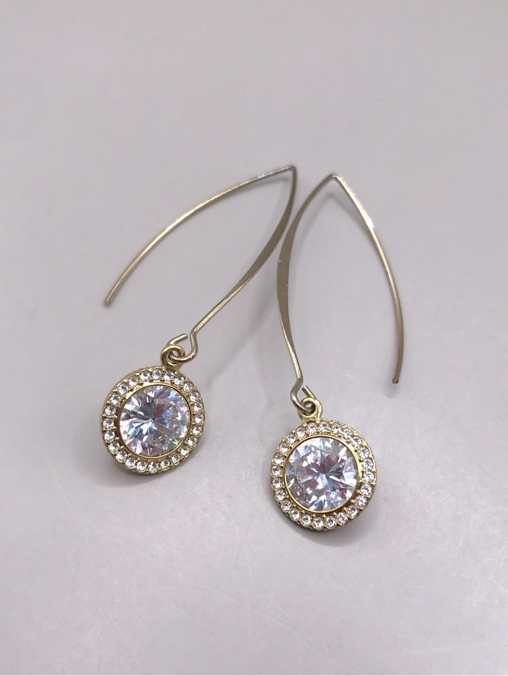 Michael Kors Gold-Tone Halo Drop Crystal Earrings